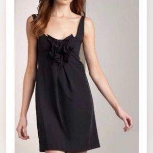 Diane Von Furstenberg Adalina Size 8 Classic Black Ruffled Bodice Mini Dress LBD